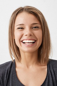 Young woman with healthy aligned smile