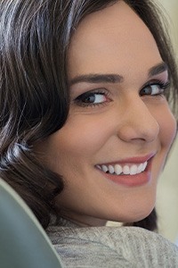 Smiling woman in dental chair