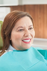 Woman smiling at the dentist
