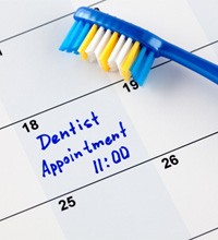 dentist appointment written on calendar