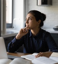 a woman making a decision