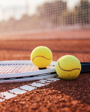 Tennis raquet and tennis balls