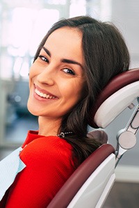 Smiling woman in dental chair