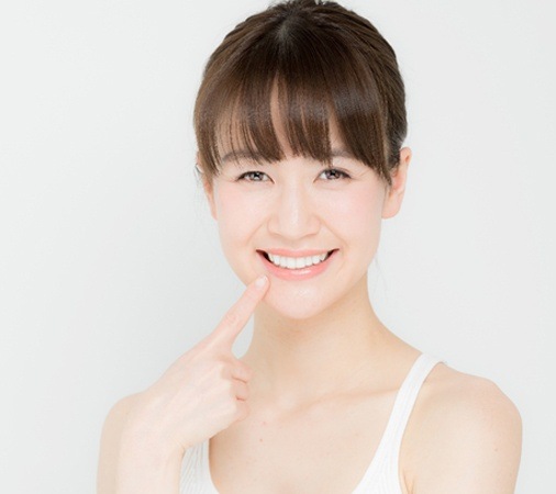 happy woman showing off smile
