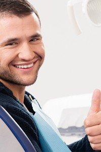happy male dental patient