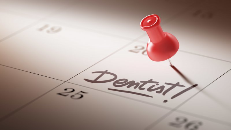 A calendar highlighting an appointment for dental implant surgery.